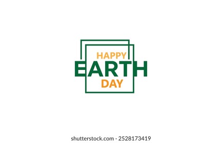 Earth day logo design with planet icon. Eco friendly design. Happy Earth Day Text Typography Illustration
