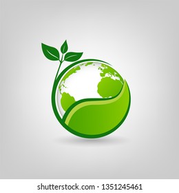 Earth Day logo for environment and ecology friendly concept, vector illustration