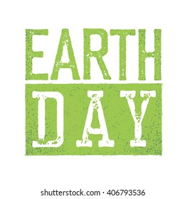 Earth Day Logo. Grunge texture in separate layer. 