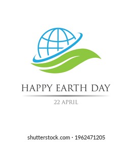 earth day logo illustration design template,happy earth day 22 april