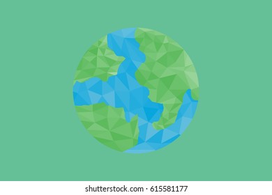 Earth day low poly design.vector and illustration