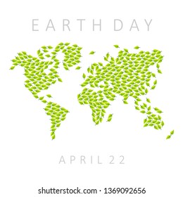 earth day with map of world