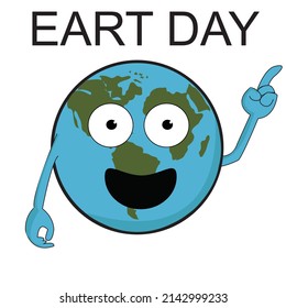 Earth Day Earth Mascot Blank Background Stock Vector (Royalty Free