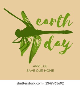 Earth day minimalistic vector card, poster