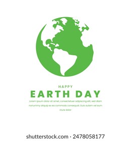 Earth day on white background flat design illustration