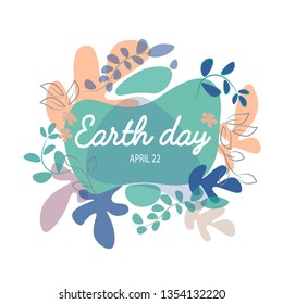 Earth day organic background vector.