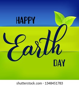 Earth day original hand drawn vector lettering. Earth day for banner design.