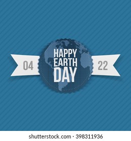 Earth Day paper Banner with Ribbon
