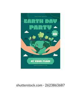 earth day party flyer poster template design art