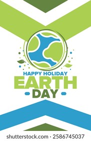 Earth Day. Planet day holiday. Nature and environment protection from climate change. Ecology green poster. Recycling. Alternative energy. Organic lifestyle. Vector illustration