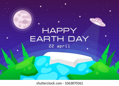 Earth Day. planet. space. ecology. vector illustration. background