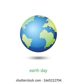 Earth Day. Planet, vector graphics.