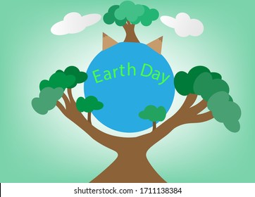 Earth day, plant tree save our world