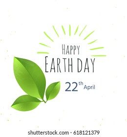 Earth Day postcard. Eco friendly ecology concept. World environment day background. Save the planet. 