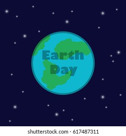 Earth Day postcard - vector earth in space abstraction
