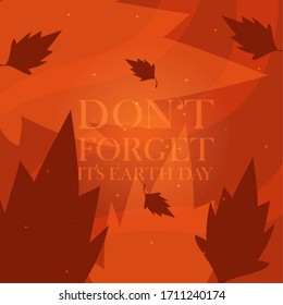 Earth day poster. Autumn leaves with text - Vector