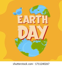 Earth day poster. Broken earth planet - Vector