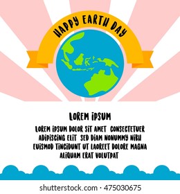 Earth day poster design template. World environment day. 