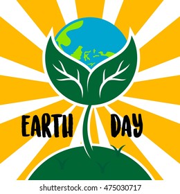 Earth day poster design template. World environment day. 