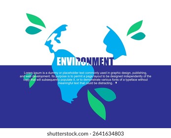 Earth day poster for graphic design business marketing and web and print materials. Environmental theme vector illustration.	