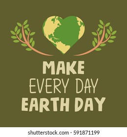 Earth day poster. Green nature poster. Environmentalist campaign image