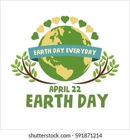 Earth day poster. Green nature poster. Environmentalist campaign image