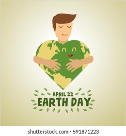 Earth day poster. Green nature poster. Environmentalist campaign image