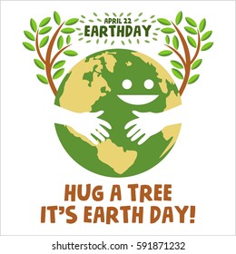 Earth day poster. Green nature poster. Environmentalist campaign image