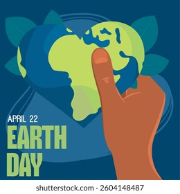 Earth Day poster with hand holding heart-shaped globe Vector