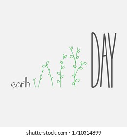 Earth Day poster minimalism, vector EPS 10