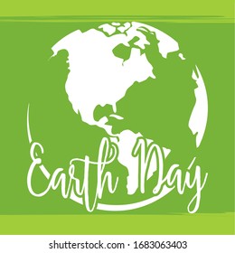 Earth day poster with an earth planet - Vector
