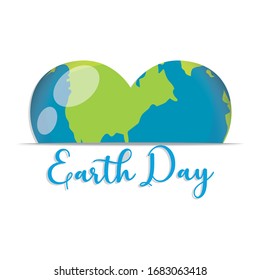 Afiche del Día de la Tierra con un planeta Tierra - Vector