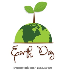 Earth day poster with an earth planet - Vector