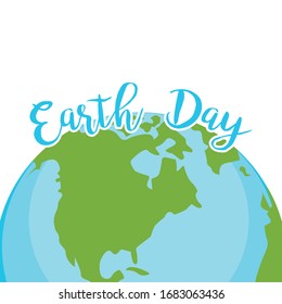 Earth day poster with an earth planet - Vector