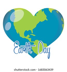 Afiche del Día de la Tierra con un planeta Tierra - Vector