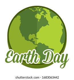 Earth day poster with an earth planet - Vector