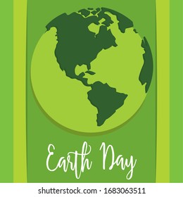 Earth day poster with an earth planet - Vector