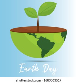 Earth day poster with an earth planet - Vector