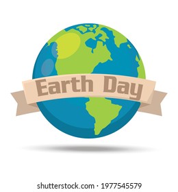 Earth day poster Planet Earth Vector illustration