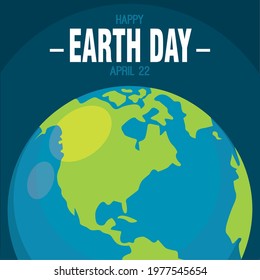 Earth day poster Planet Earth Vector illustration