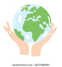 earth day poster, save the world isolated on white background