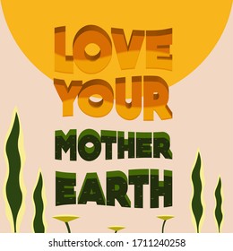 Earth Day-Poster mit Text - Vektorillustration