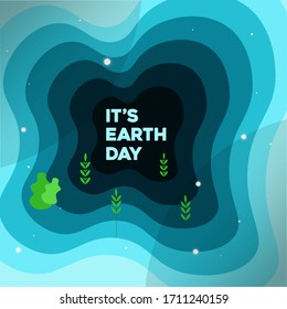 Afiche del Día de la Tierra. Su día de la Tierra - Vector