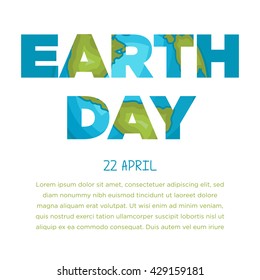 Earth Day poster. World Earth Day vector template