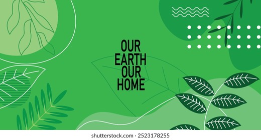 Earth Day posters with green backgrounds