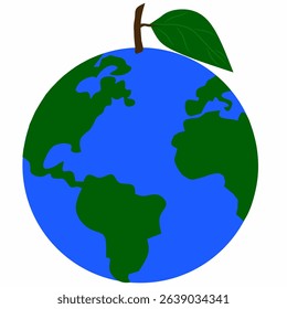 Earth Day, protect the earth's ecosystem, illustration of earth-shaped fruit