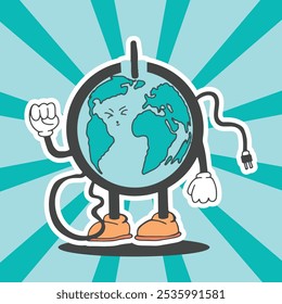 earth day retro design vector
