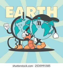 Vector de diseño retro de Earth Day