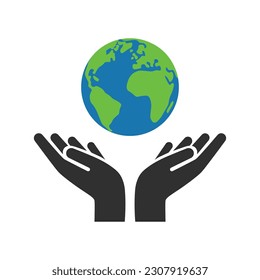 el día de la Tierra salve a nuestro planeta de las manos y del mundo