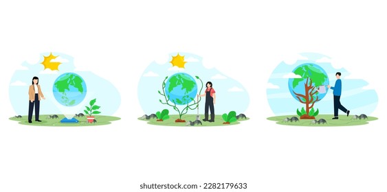 Earth Day Save the Planet Flat Bundle Design